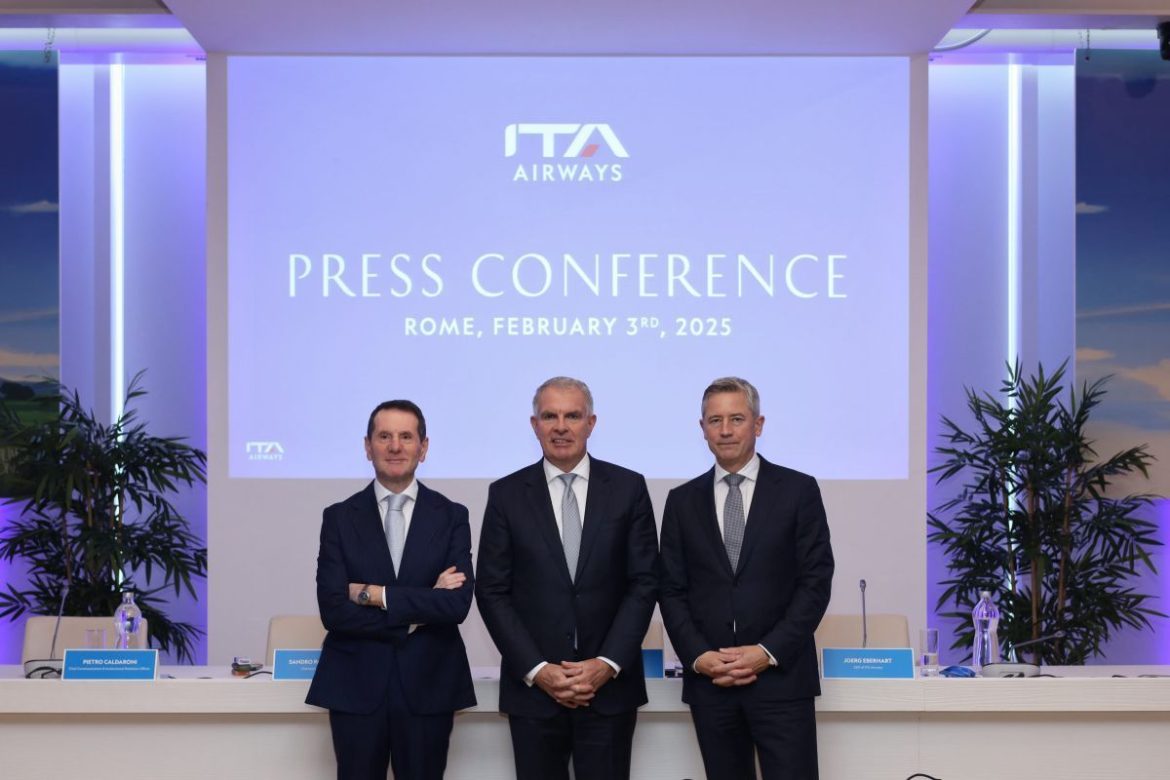 ITA Airways Chairman Sandro Pappalardo, Deutsche Lufthansa AG CEO Carsten Spohr and ITA Airways CEO Joerg Eberhart. Photo source: ITA Airways
